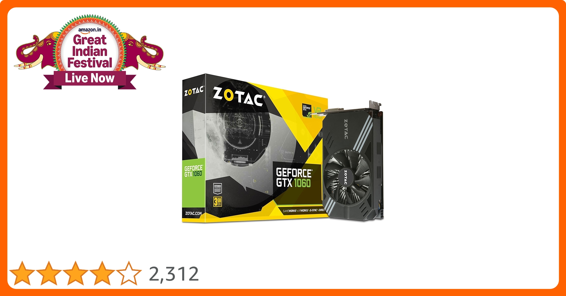 ZOTAC GeForce GTX 1060 6GB【送料無料】 Zotac Geforce Gtx 1060 6Gb Graphics Card at ₹ 7500 | ZOTAC